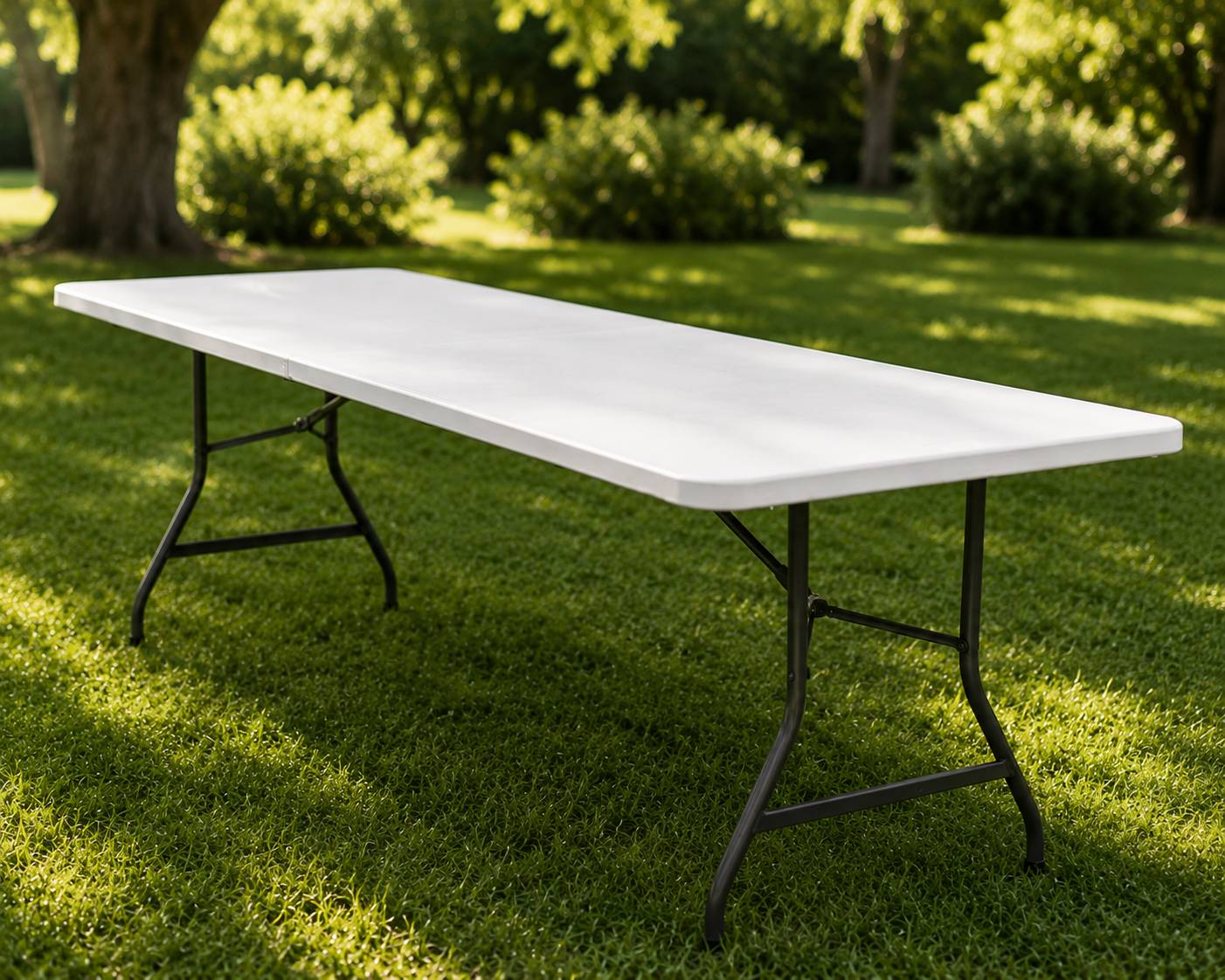 8 foot white folding table