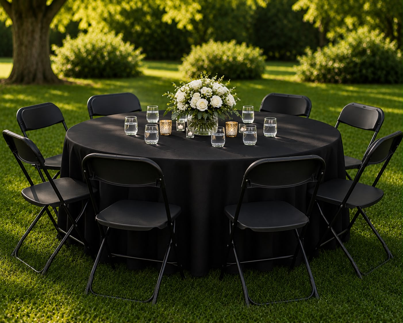 5 Foot Round White Folding Table Rental - Image 3